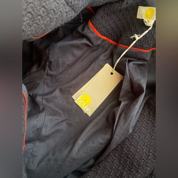 Boden Navy Blue Collared Textured Cotton Blend Jacket Blazer  Sz 2 NWT - Picture 11 of 13